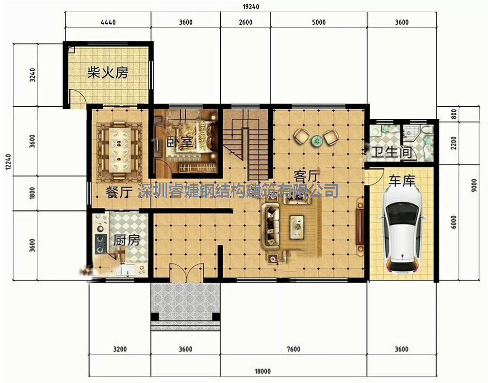 推薦一套:帶柴火房和車(chē)庫的鋼結構別墅,美觀(guān)又實(shí)用(圖2) 推薦一套:帶柴火房和車(chē)庫的鋼結構別墅,美觀(guān)又實(shí)用(圖2)